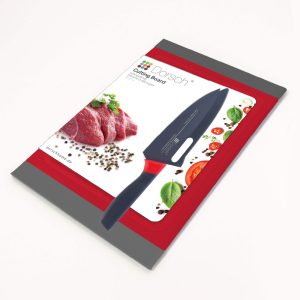 Dorsch Cutting Board 28.8cm Set + German Steel Chef Knife + Blade Guard + Honing Steel - Bait Baitk Lebanon