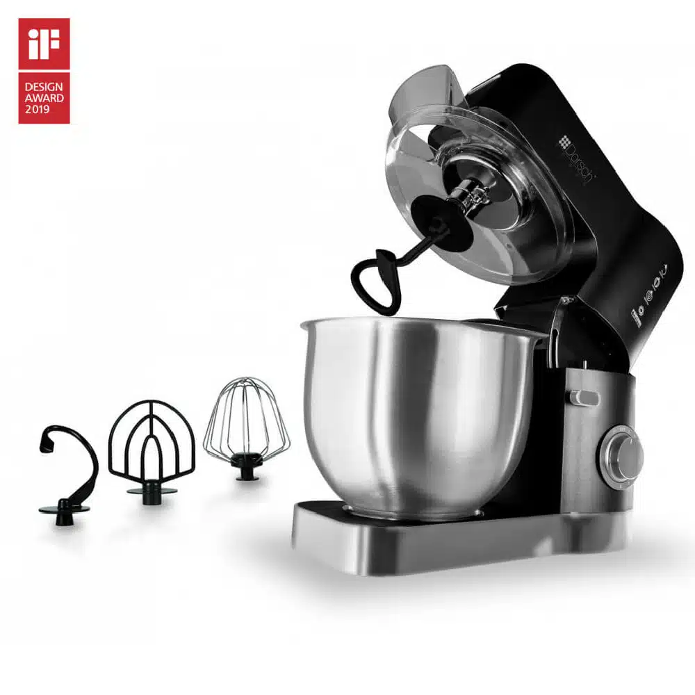 Dorsch stand mixer 1200W with 5.5L stainless steel bowl and three attachments