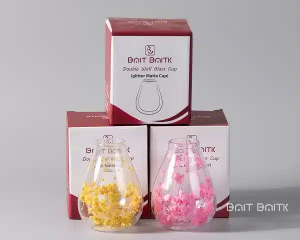 sk-35715-5 Bait Baitk Double Wall Glass Mate Cup with Dried Flowers - Bait Baitk Lebanon