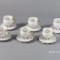 Lavender Coffee Cup and Saucer Set – Porcelain, 6 Pieces - Bait Baitk Lebanon