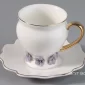 Lavender Coffee Cup and Saucer Set – Porcelain, 6 Pieces - Bait Baitk Lebanon