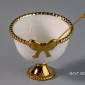 Gold Dessert Bowl Set with Tray – 6 Small Bowls with Spoons - Bait Baitk Lebanon