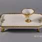 Gold Dessert Bowl Set with Tray – 6 Small Bowls with Spoons - Bait Baitk Lebanon