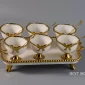 Gold Dessert Bowl Set with Tray – 6 Small Bowls with Spoons - Bait Baitk Lebanon
