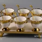 Luxury Gold Dessert Serving Set with Tray – 6 Bowls & Spoons - Bait Baitk Lebanon