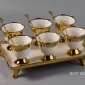 Luxury Gold Dessert Serving Set with Tray – 6 Bowls & Spoons - Bait Baitk Lebanon