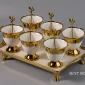 Luxury Gold Dessert Serving Set with Tray – 6 Bowls & Spoons - Bait Baitk Lebanon