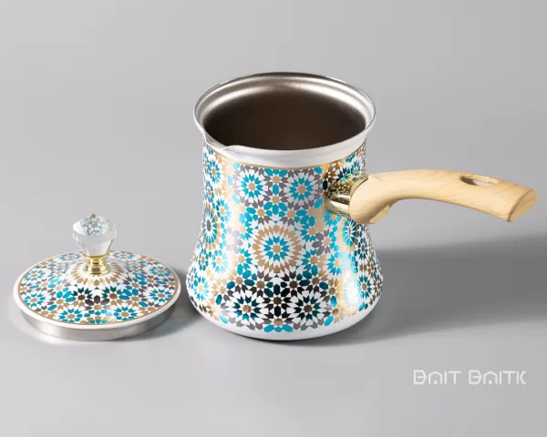 sk-4680-3 Moroccan Blue Turkish Coffee Pot Set – 3 Pieces - Bait Baitk Lebanon