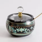 Sugar Jar with Stainless Lid, Black Decorative