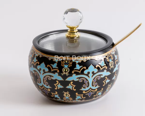 Sugar Jar with Stainless Lid, Royal Black - Bait Baitk Lebanon
