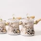 Luxury Arabic Calligraphy Turkish Coffee Pot Set – White & Gold – 3 Pieces - Bait Baitk Lebanon