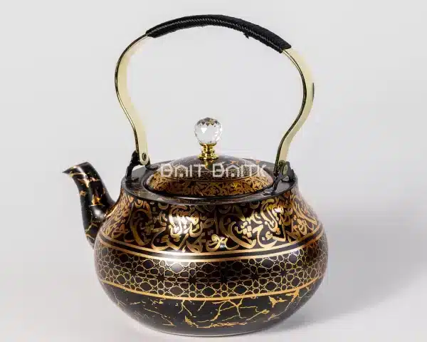 Arabic Calligraphy Tea Pot Black & Gold 2.0L - Bait Baitk Lebanon