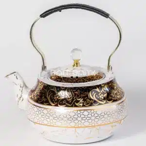 White and gold Arabic calligraphy tea pot with box 2.0L SK-3398