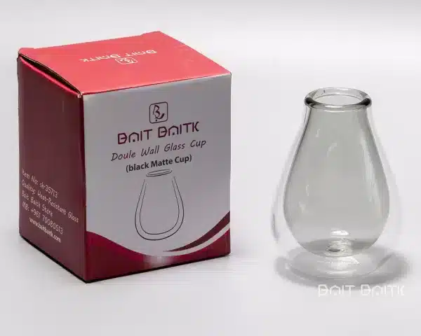 Bait Baitk Double Wall Glass Cup – Black Matte Inner Cup - Bait Baitk Lebanon