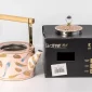 Feather Design Tea Pot Pink & Gold 1.5L - Bait Baitk Lebanon