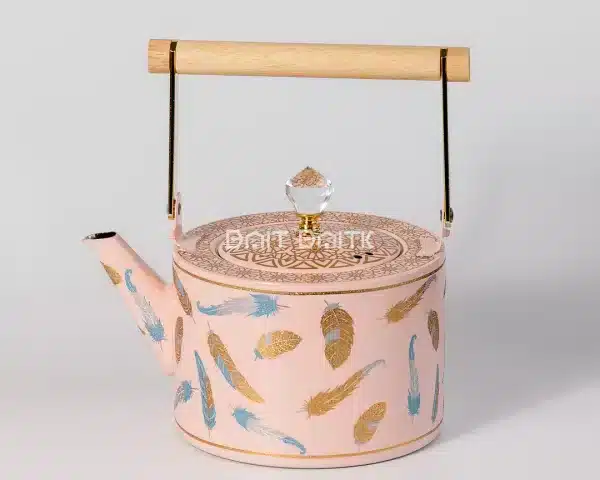 Feather Design Tea Pot Pink & Gold 1.5L - Bait Baitk Lebanon