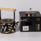 Feather Design Tea Pot Matte Black with Gold/Blue 1.5L - Bait Baitk Lebanon
