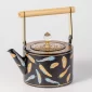 Feather Design Tea Pot Matte Black with Gold/Blue 1.5L - Bait Baitk Lebanon