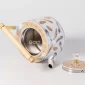 Feather Design Tea Pot – White with Gold/Gray – 1.5L - Bait Baitk Lebanon
