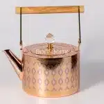 Luxury Rose Gold Pattern Tea Pot Geometric Design with Wooden Handle