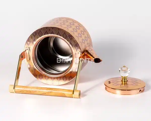 sk-4006-2 Luxury Rose Gold Pattern Tea Pot Geometric Design with Wooden Handle 1.5L - Bait Baitk Lebanon