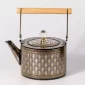 Luxury Black & Gold Peacock Pattern Tea Pot Wooden Handle 1.5L - Bait Baitk Lebanon