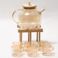 Glass Teapot Set with 6 Cups & Bamboo Lid – Bamboo Rack - Bait Baitk Lebanon