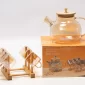 Glass Teapot Set with 6 Cups & Bamboo Lid – Bamboo Rack - Bait Baitk Lebanon