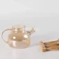 Glass Teapot Set with 6 Cups & Bamboo Lid – Bamboo Rack - Bait Baitk Lebanon