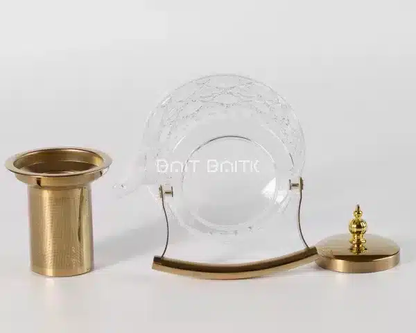 sk-3862-1 Borosilicate Glass Teapot with Stainless Steel Infuser – Gold Finish - Bait Baitk Lebanon