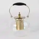 High Borosilicate Glass Teapot with Stainless Steel Infuser & Gold