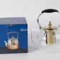 High Borosilicate Glass Teapot with Stainless Steel Infuser & Gold Accents - Bait Baitk Lebanon