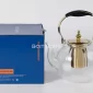 High Borosilicate Glass Teapot with Stainless Steel Infuser & Gold Accents - Bait Baitk Lebanon