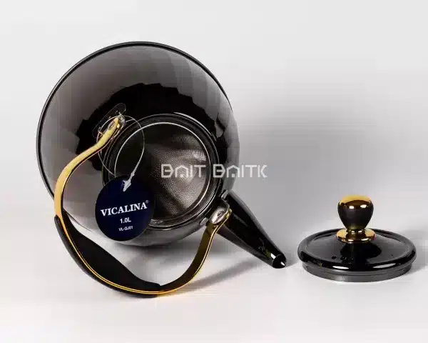 sk-3923-1 VICALINA Stainless Steel Tea Kettle 1.0L – Black & Gold - Bait Baitk Lebanon