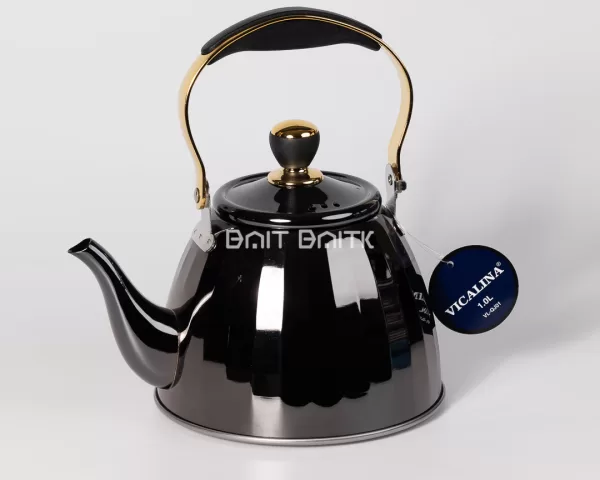 VICALINA Stainless Steel Tea Kettle 1.0L – Black & Gold - Bait Baitk Lebanon