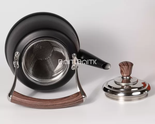 sk-3935-1 Whistling Kettle 1.5L – Matte Black with Wooden Handle (BD606) - Bait Baitk Lebanon