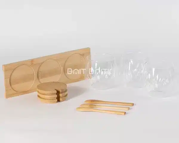 sk-3895-1 طقم سكريات عدد 3 مع ستاند خشب - بيت بيتك لبنان