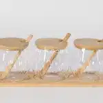 3-Piece Glass Spice Jar Set with Bamboo Lids
