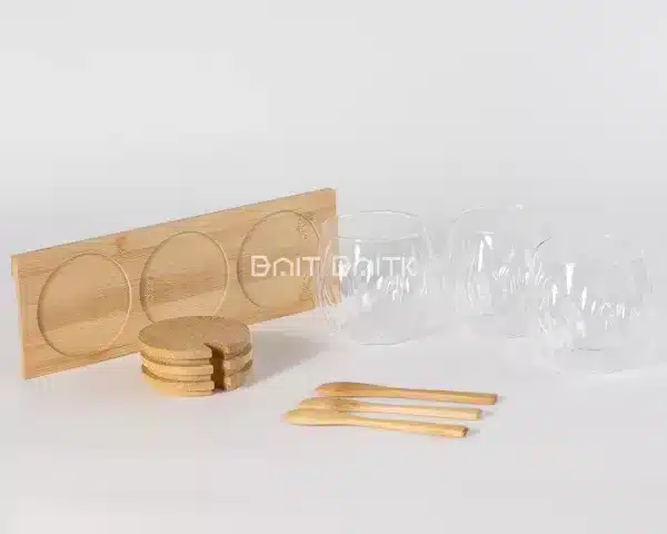sk-3895-4 طقم سكريات عدد 3 مع ستاند خشب - بيت بيتك لبنان