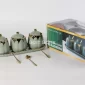 3-Piece Ceramic Sugar Pot Set – Sage Green & Gold - Bait Baitk Lebanon
