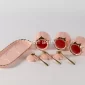 3-Piece Sugar Pot Set with Tray & Spoons – Pink & Gold - Bait Baitk Lebanon
