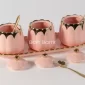 3-Piece Sugar Pot Set with Tray & Spoons – Pink & Gold - Bait Baitk Lebanon