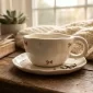Elegant Ceramic Cup and Plate Set – Modern Drinkware - Bait Baitk Lebanon