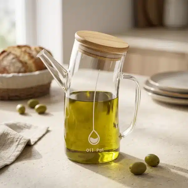 Sleek Glass Oil Dispenser Bottle - Bait Baitk Lebanon