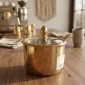 Gold Can with Glass Lid – Storage Containers - Bait Baitk Lebanon