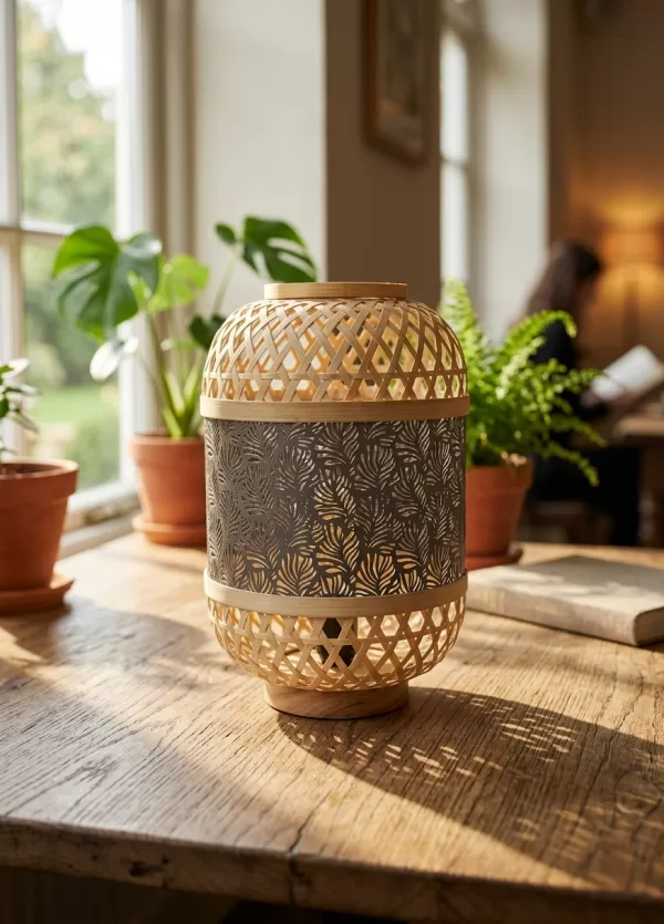 OHjCYygF-1.jpg Rattern & Metal Table Lamp for Modern Interiors - Bait Baitk Lebanon