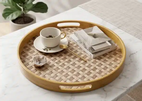 Classic Round Serving Tray for Home Decor - Bait Baitk Lebanon
