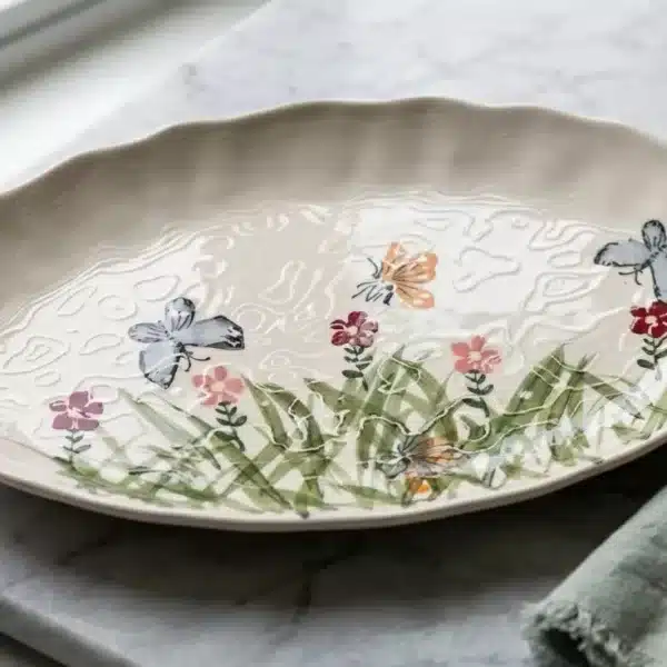 12-Inch Ceramic Serving Plate – Modern Tableware - Bait Baitk Lebanon