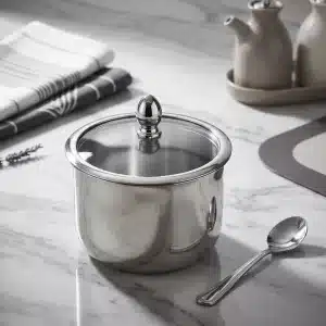 علبة فولاذ مع غطاء زجاجي