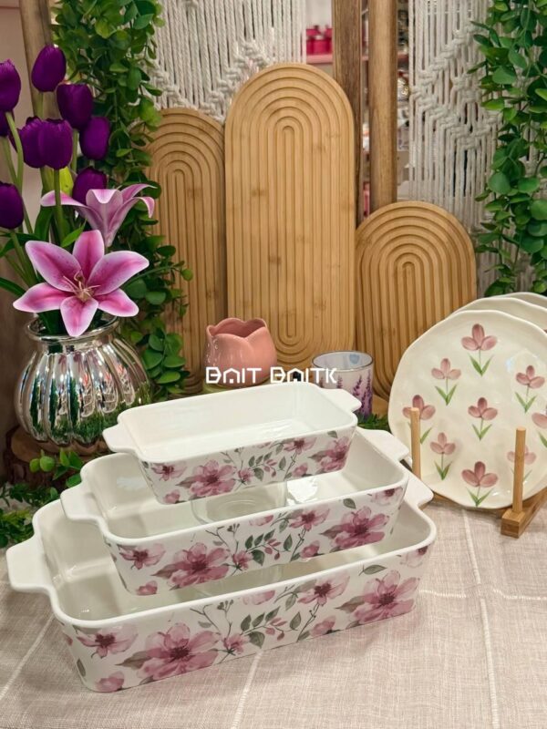 طقم صواني فرن سيراميك – 3 قطع | Ceramic Baking Tray Set - بيت بيتك لبنان